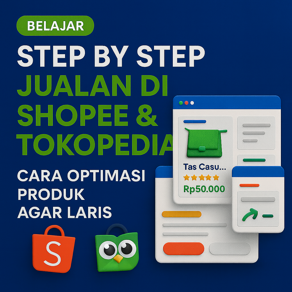 Step by step jualan di Shopee & Tokopedia, cara optimasi produk agar laris.