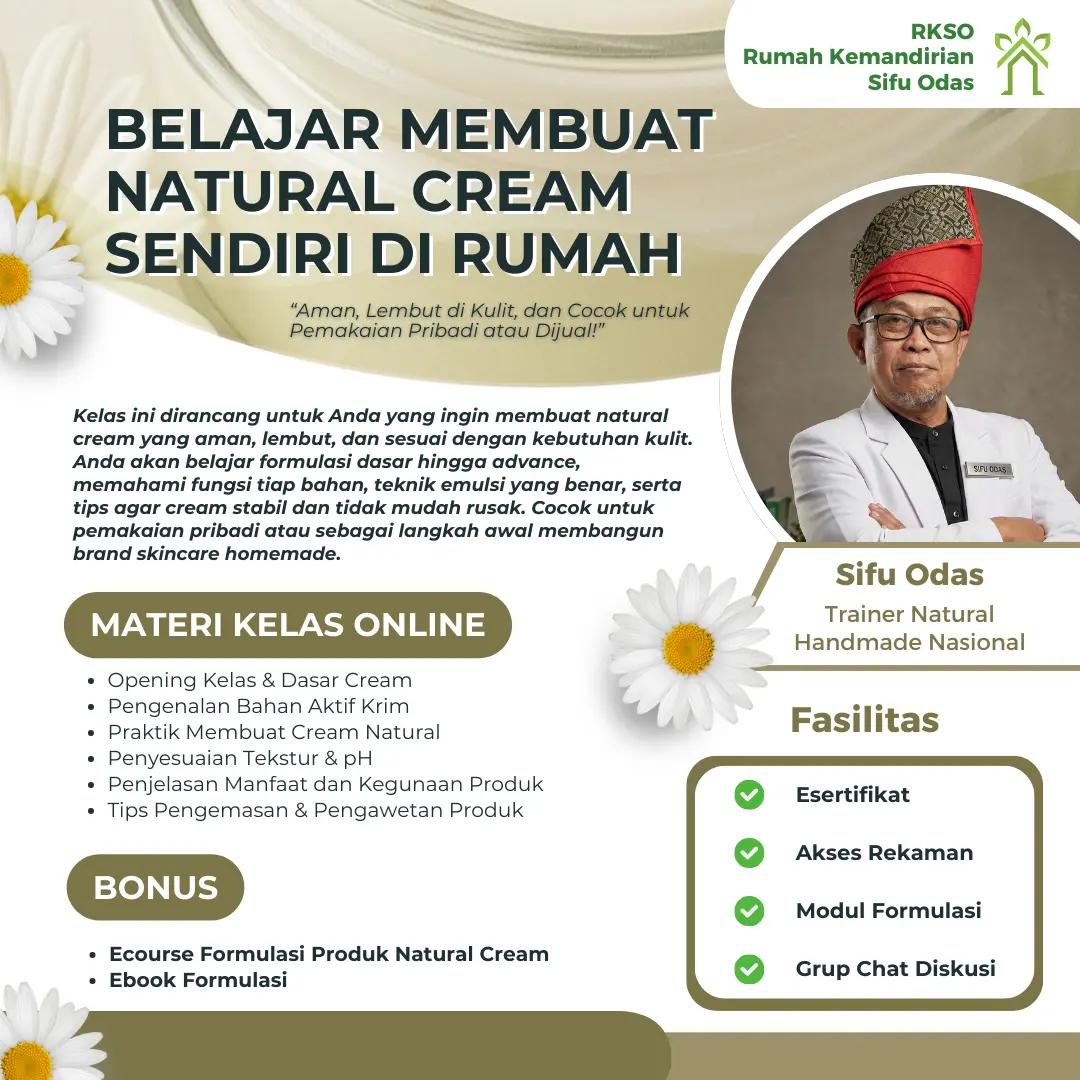 Kelas Online Meracik Produk Natural Cream